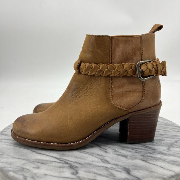 Sperry Womens 7.5 Brown Booties Top Sider Cognac Liberty Leather Shackle Buckle - Picture 4 of 11